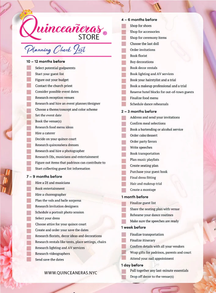 Free Quinceañera Planning Checklist