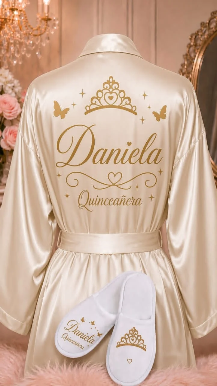 Dress Quinceañera Robe and Slipper Set Quinceanera Gift