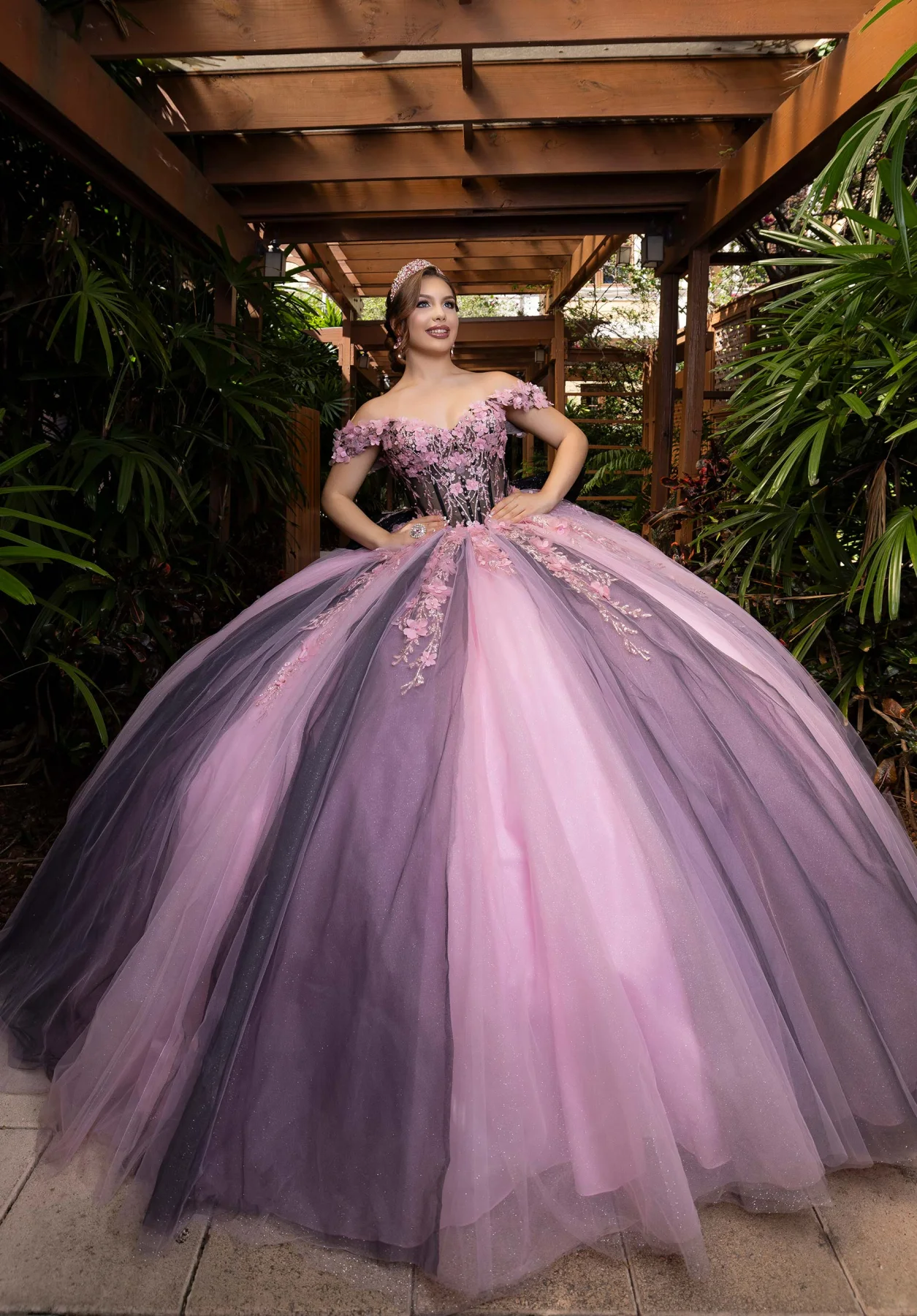 Dress Bentley Quinceañera Dress, color Black/Pink