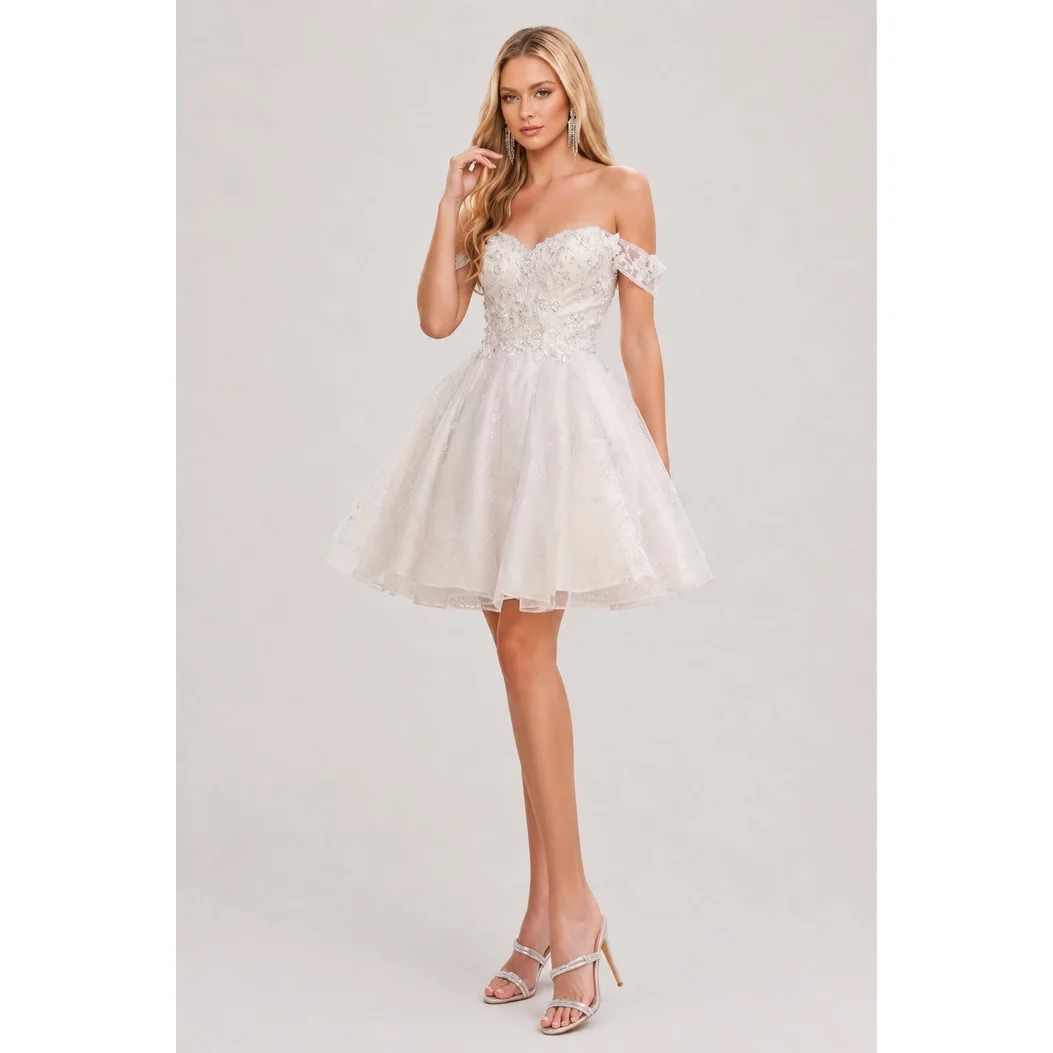 Dama dress CARLA Quinceañera Dama Dresses, color Off White