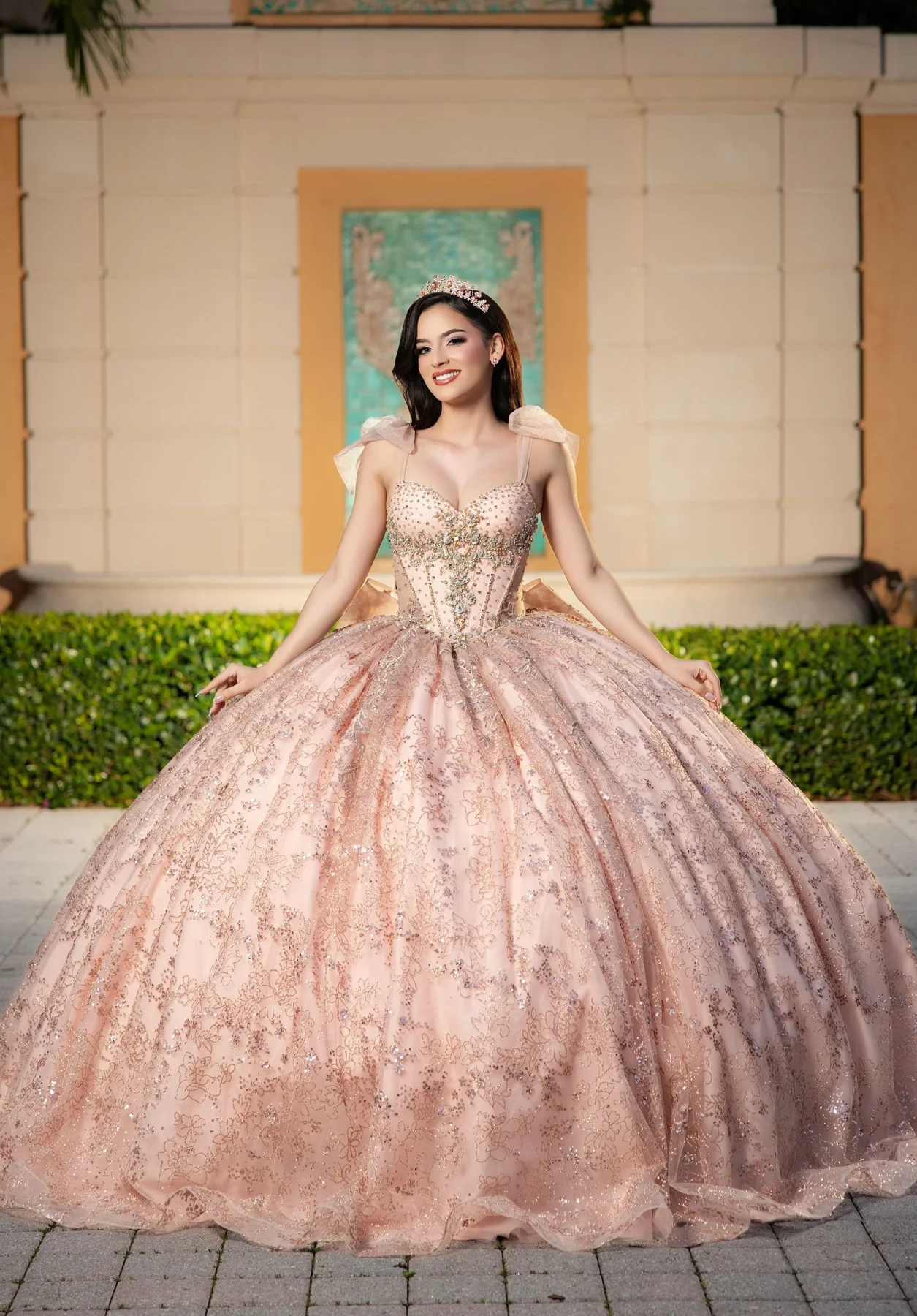 Dress CLARA Quinceañera Dress, color Champagne