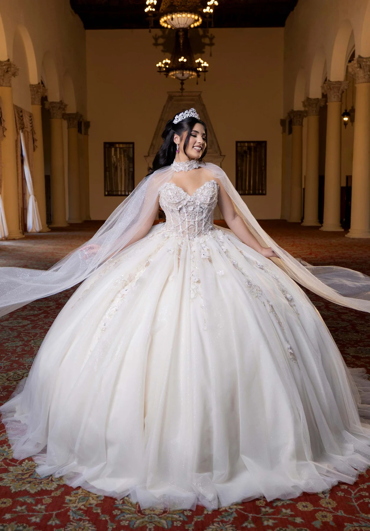 Dress BELEN Quinceañera Dress, color Champagne/Ivory