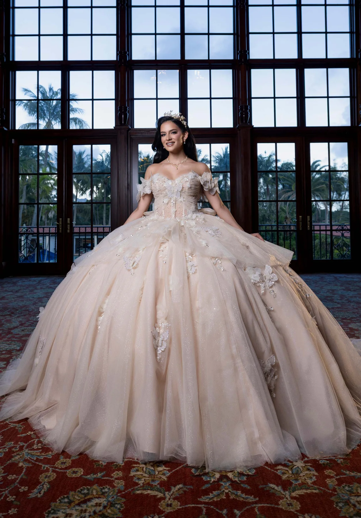Dress BERENICE Quinceañera Dress, color Purple/Nude