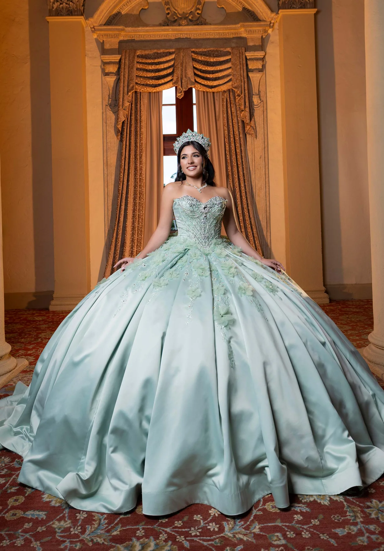 Dress BRISSA Quinceañera Dress, color Sage