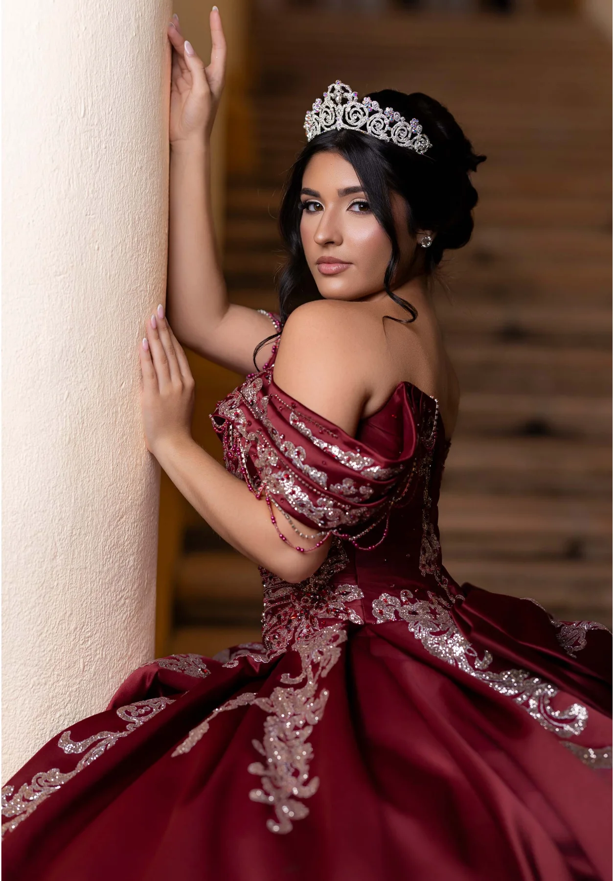 Dress BREE Quinceañera Dress, color Sangria