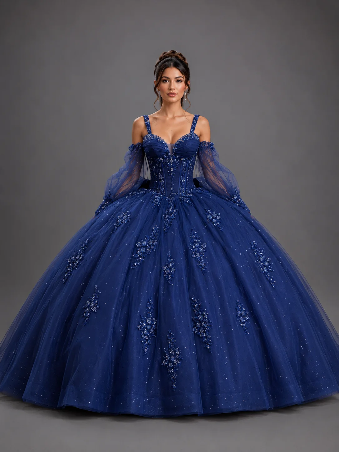 Dress Vannesa Quinceañera Dress, color Navy