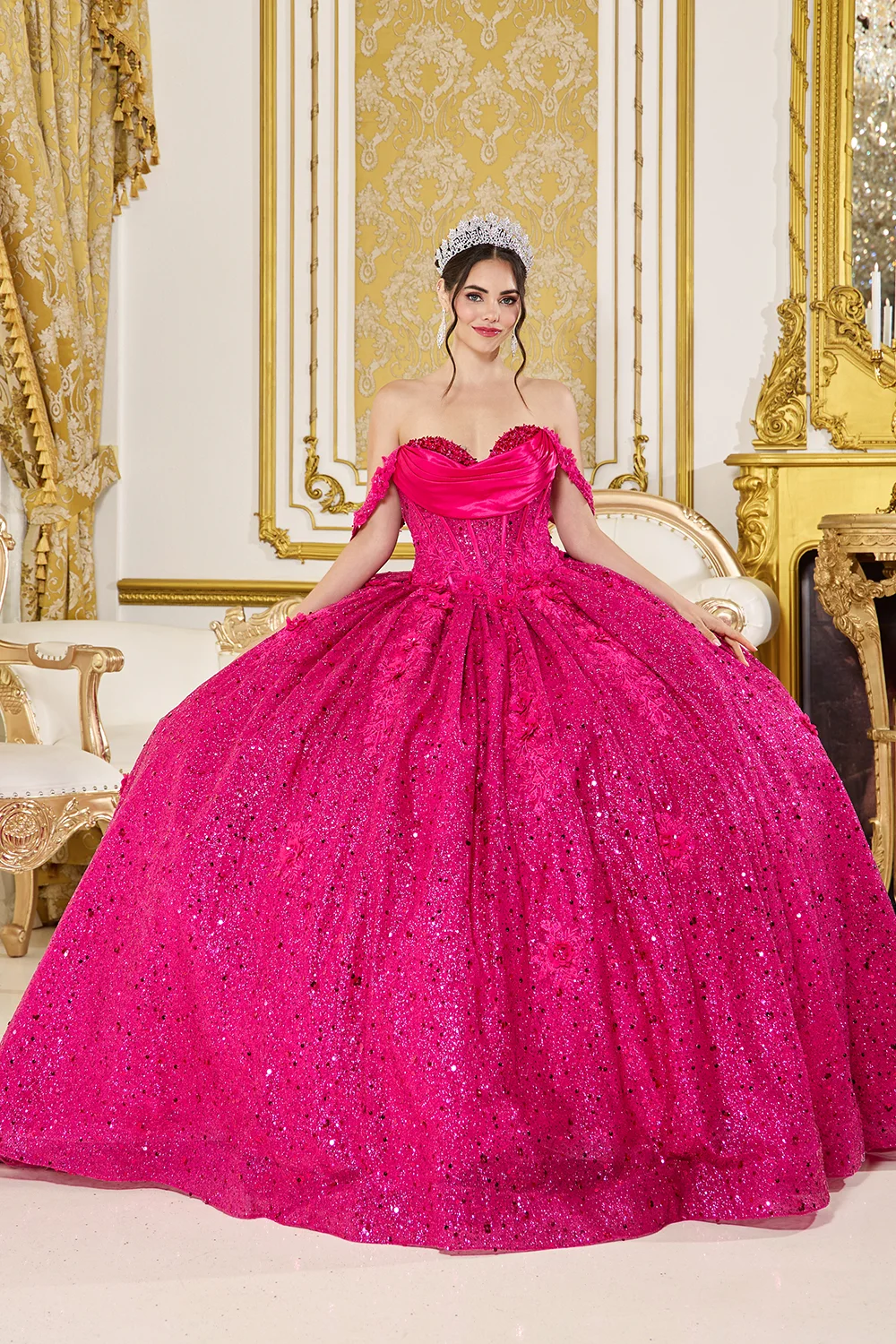Dress Rachell  Quinceañera Dress, color Fuchsia