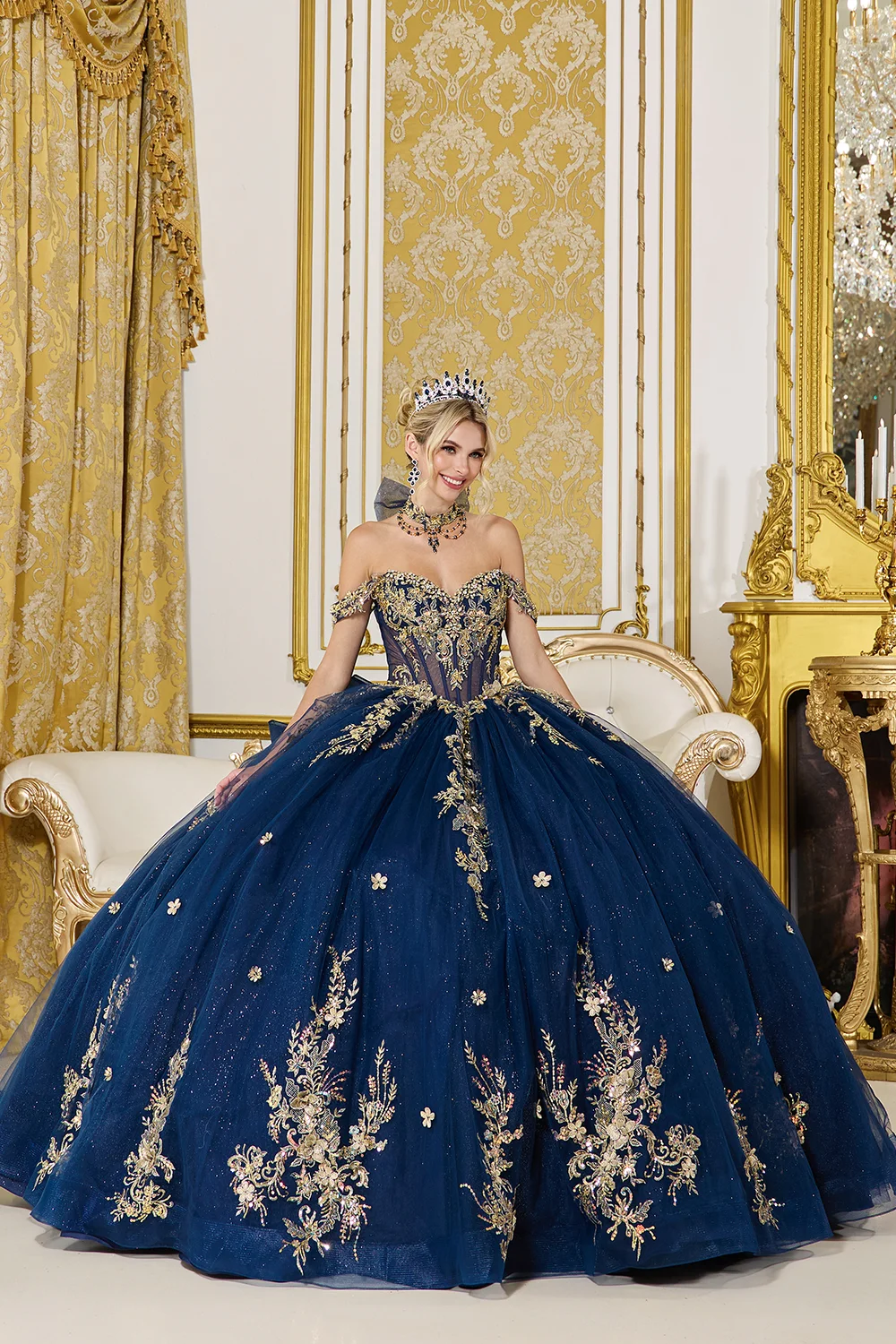 Dress Sophia Quinceañera Dress, color Navy
