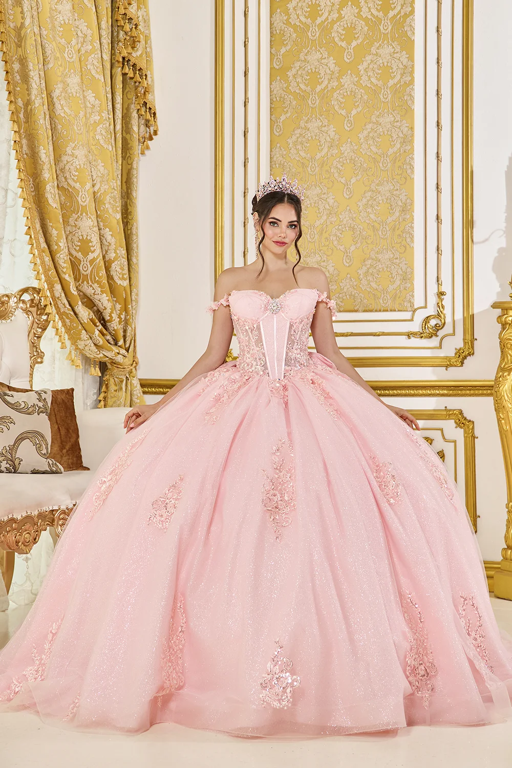 Dress Ariel Princess Quinceañera Dress, color Blush