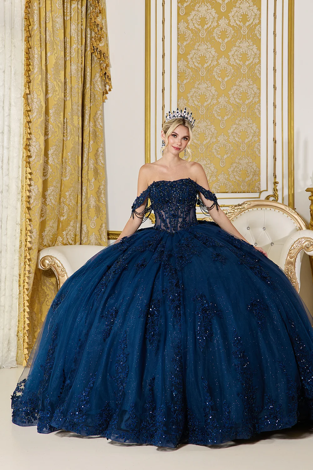 Dress Adora Quinceañera Dress, color Navy