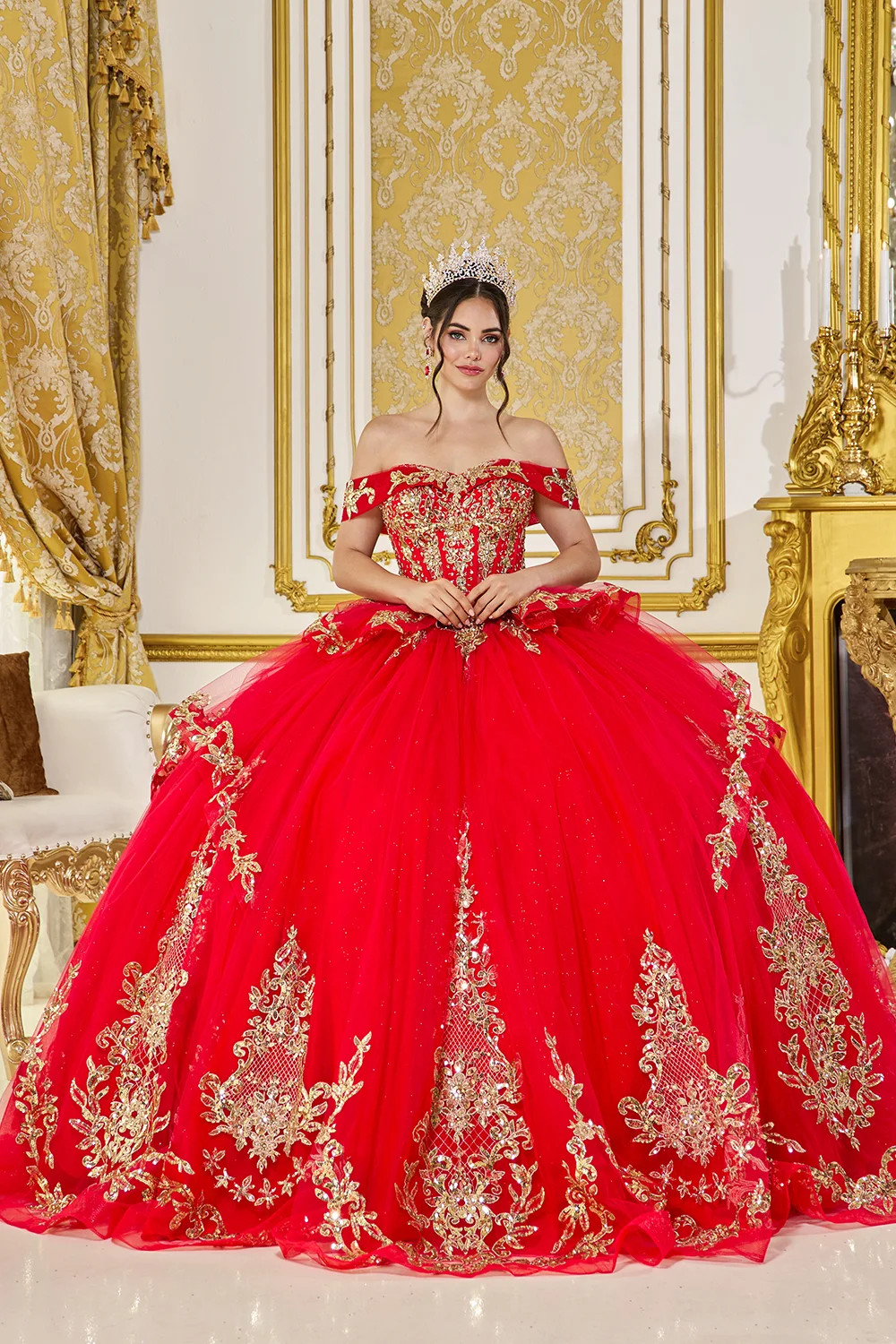 Dress Lace Appliqués Quinceañera Dress, color Rose Gold