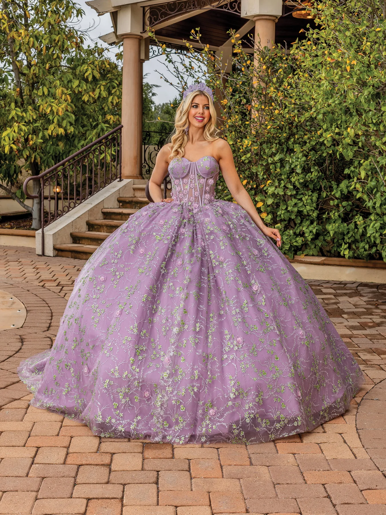 Dress Beaded B Quinceañera Dress, color Dusty Lilac