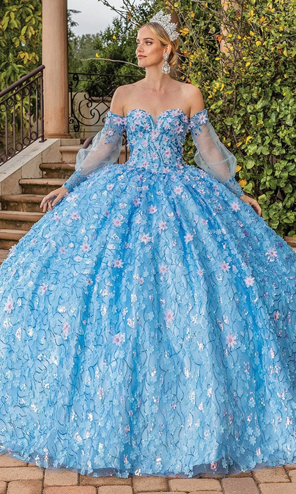 Dress Fairly Quinceañera Dress, color Bahama Blue