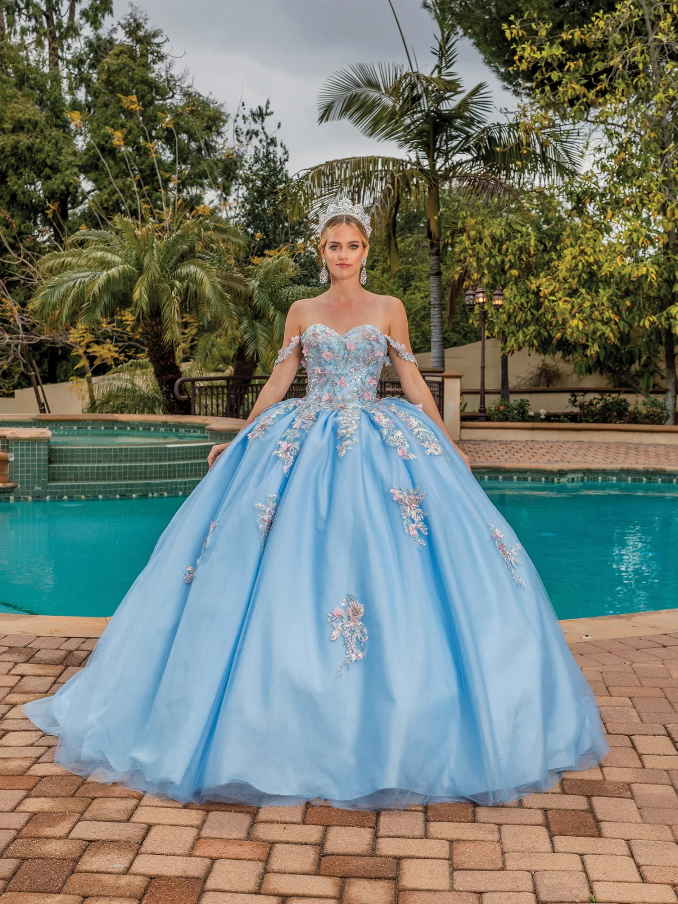 Dress Royal Skirted Quinceañera Dress, color Bahama Blue