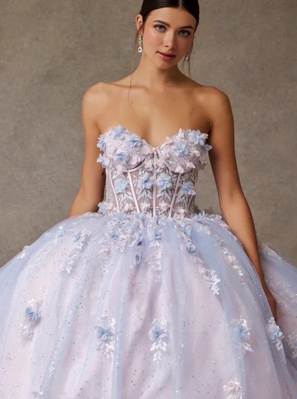 Marina Strapless Quinceañera Dress - fotografía de producto
