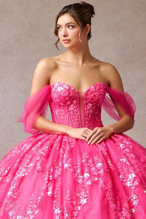 Dress Valentina Quinceañera Dress, color Fuchsia