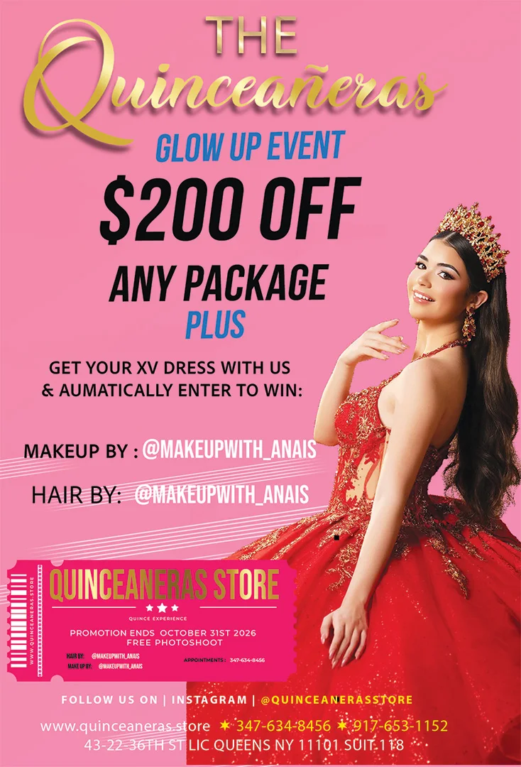 The winner can use herQuinceañera Store Experience for 1 of these occasions:  📸 Her Save the Date Photoshoot 👑 or Her Official Quince Pictures